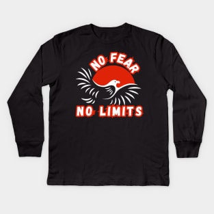 No fear no limits eagle - Atychiphobia Kids Long Sleeve T-Shirt